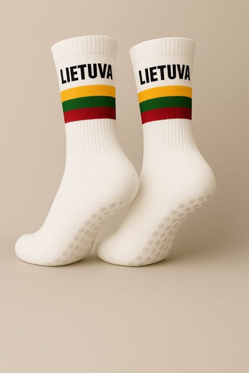 Sportinės kojinės su logotipu neslystančiu padu